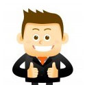 cartoon picture of man with two thumbs up